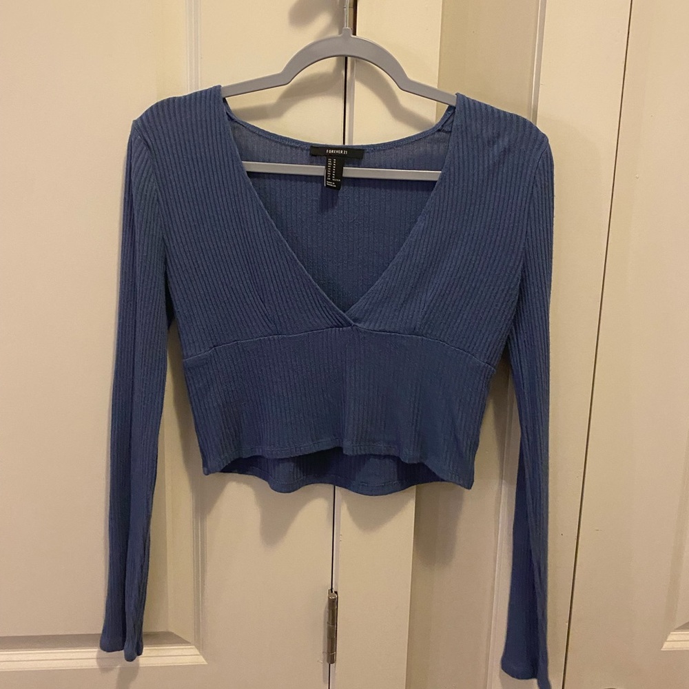 Blue cropped long sleeve